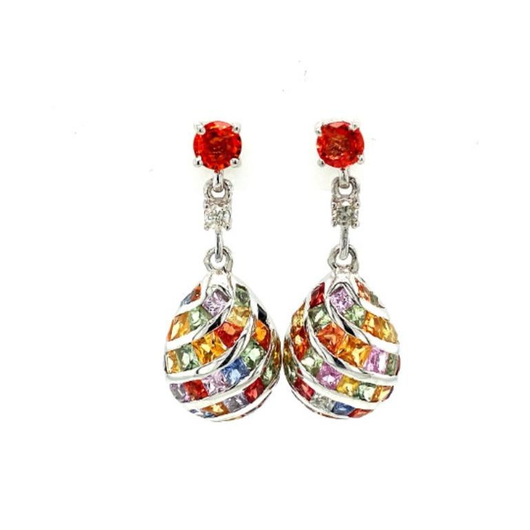 These gorgeous Multi Sapphire Diamond Dangle and Drop Engagement Earrings are crafted from the finest material and adorned with dazzling sapphire which calms the senses and increases concentration.
These dangle drop earrings are perfect accessory to