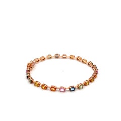 Multi Sapphire Diamond Fine Jewellery Gelbgold Tennis Armband für Sie