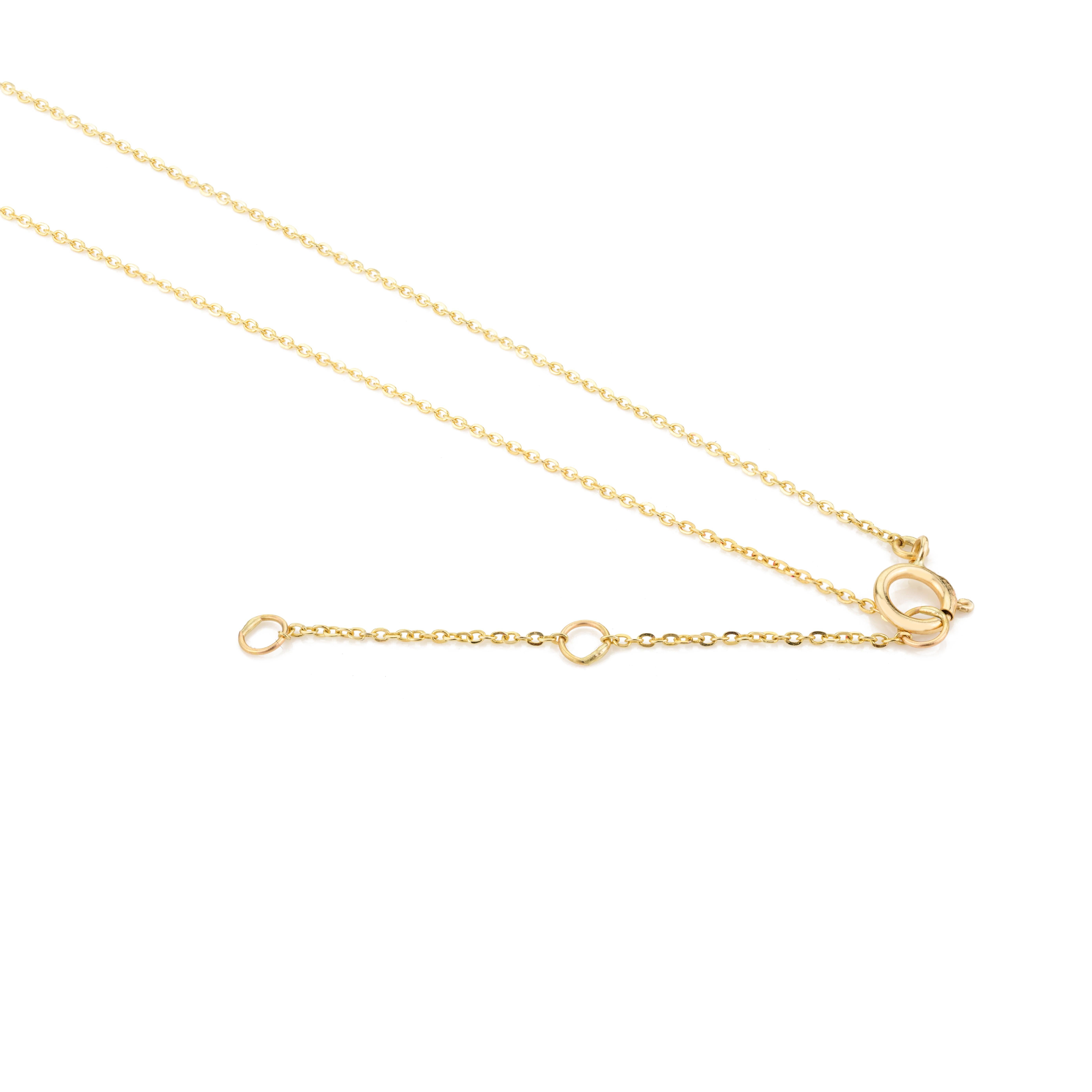 Multi Sapphire Diamond Halo Long Pendant Chain Necklace in 18k Solid Yellow Gold For Sale 1