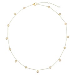 Multi Sapphire Emerald 14K (or 18k upon request) Yellow Gold Station Necklace