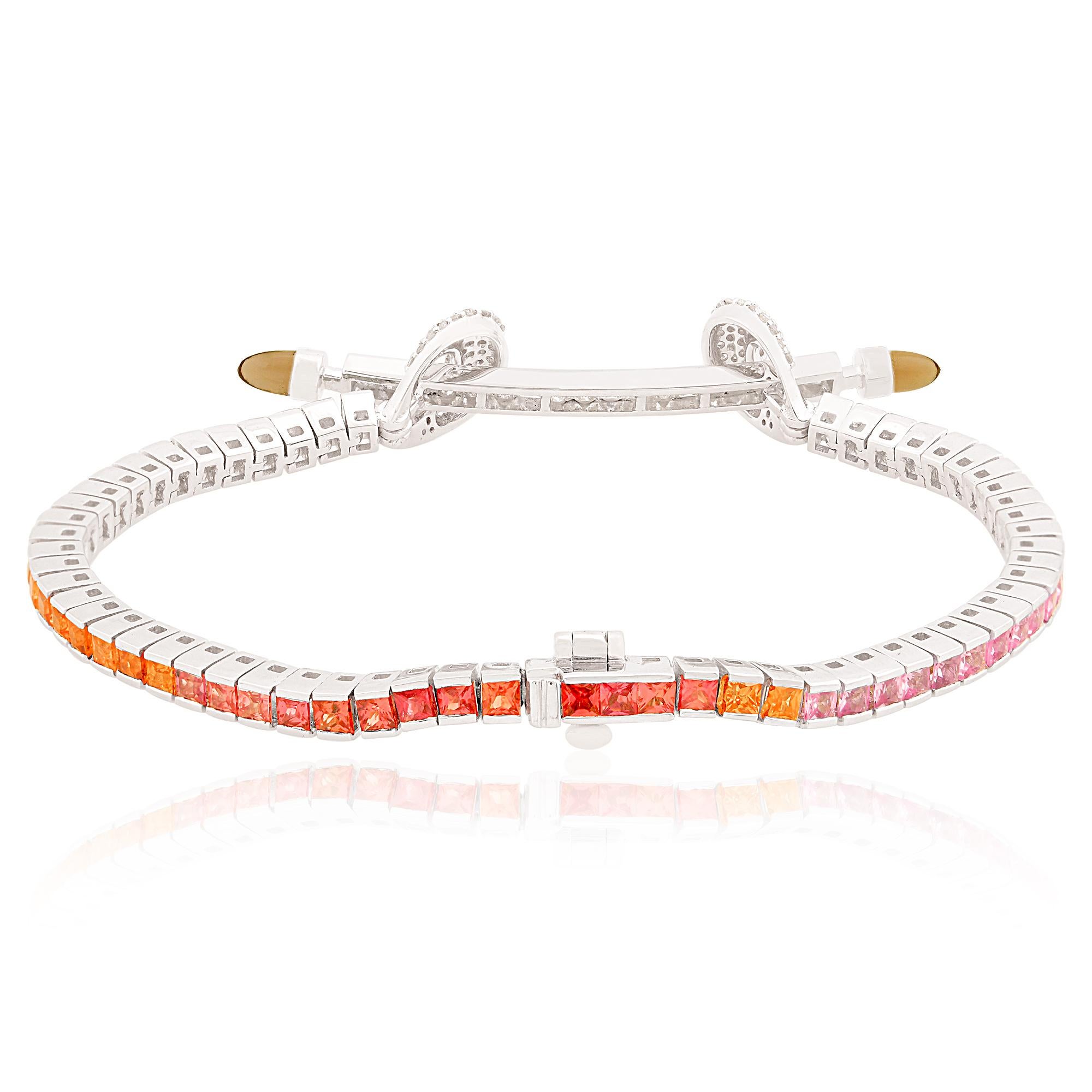 Item Code :- SEBR-41431
Gross Wt :- 16.23 gm
18k White Gold Wt :- 15.06 gm
Natural Diamond Wt :- 1.30 ct ( AVERAGE DIAMOND CLARITY SI1-SI2 & COLOR H-I )
Gemstone Wt :- 4.57 ct
Bracelet Length :- 7 Inches Long

✦ Sizing
.....................
We can