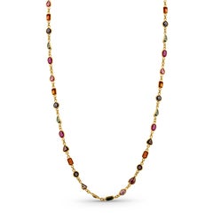 Collana Multi Sapphire Mix Shape in oro giallo 18K
