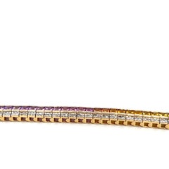 Armband mit mehreren Sapphiren, Regenbogen-Saphir und Diamanten