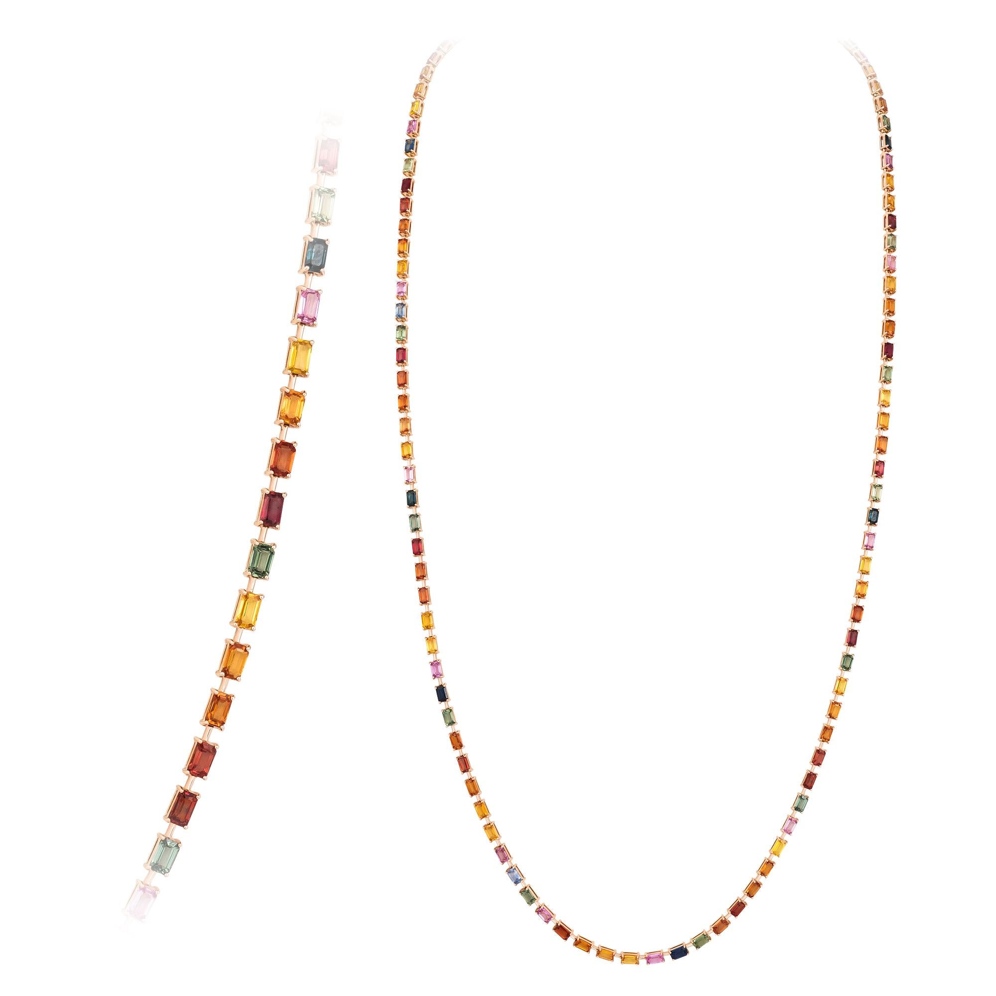 NECKLACE 18K Rose Gold 

Multi Sapphire 43.07 Cts/111 Pcs

With a heritage of ancient fine Swiss jewelry traditions, NATKINA is a Geneva based jewellery brand, which creates modern jewellery masterpieces suitable for every day life.
It is our honour
