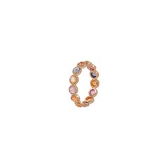 Ring mit mehreren Saphiren, besetzt mit 18 Karat Roségold