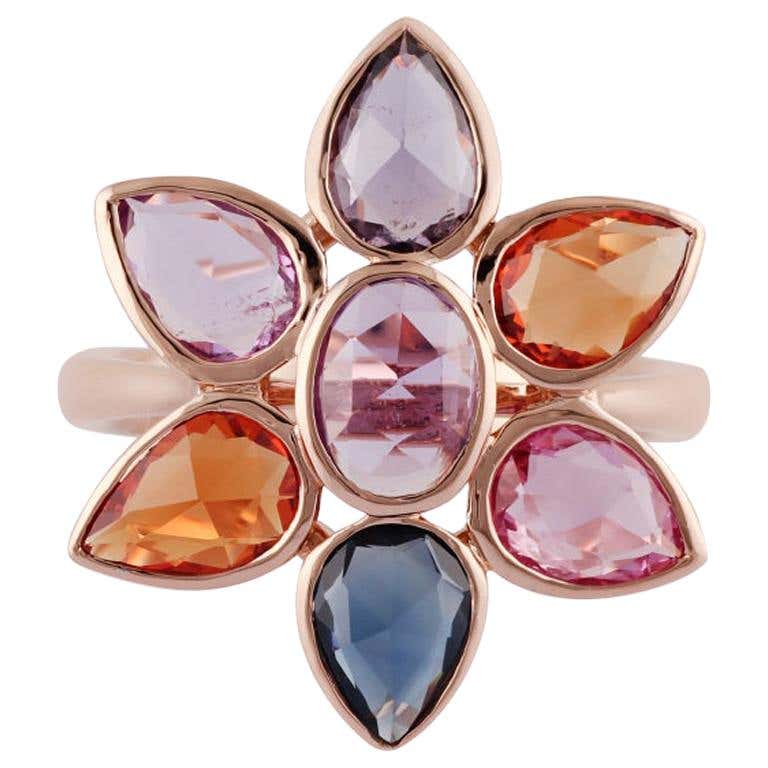Multi Gem Gold Ring - 84 For Sale on 1stDibs