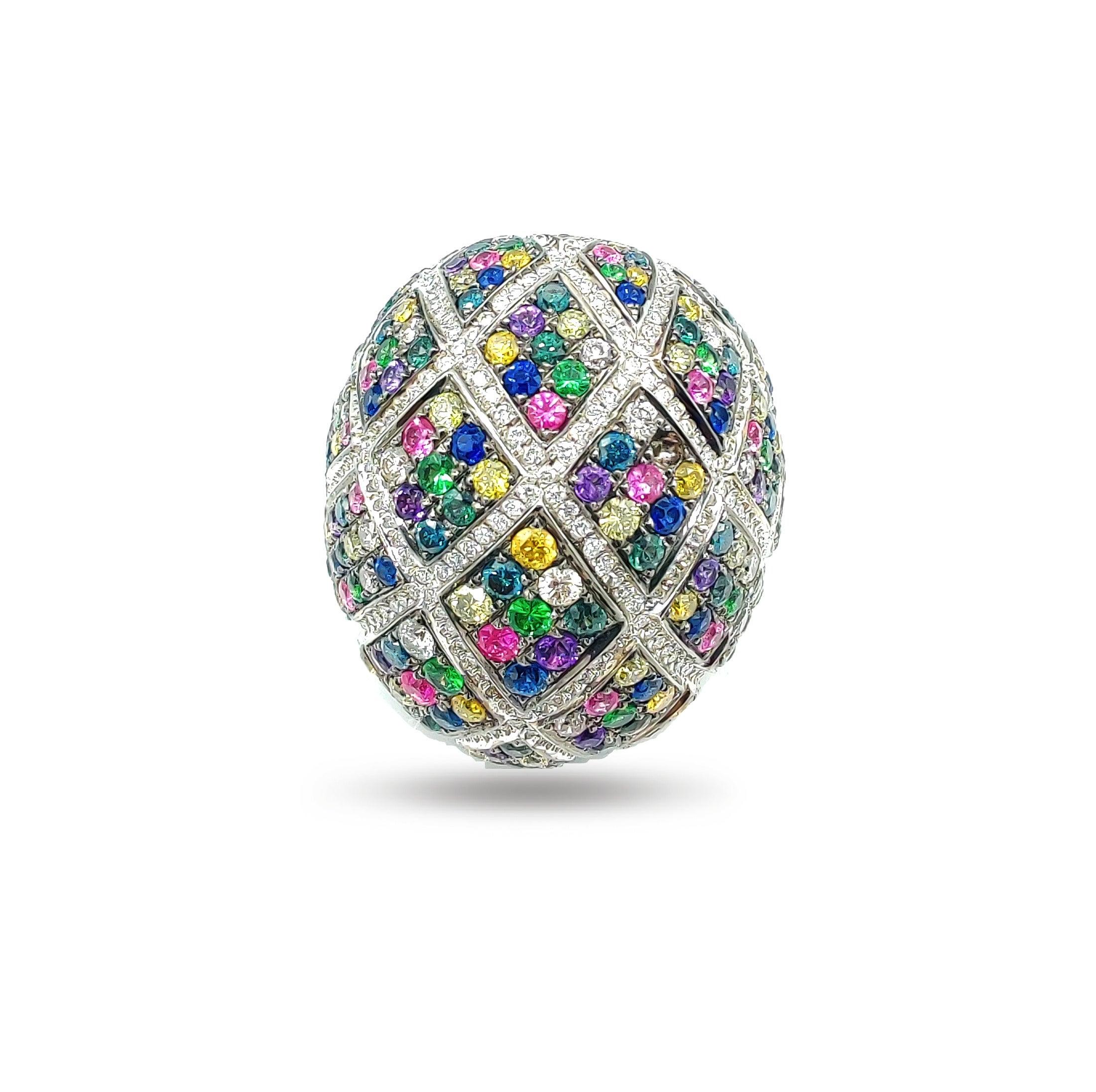 in vendita:  Anello con zaffiro multiplo e zavorite e diamante in oro 18 carati 5