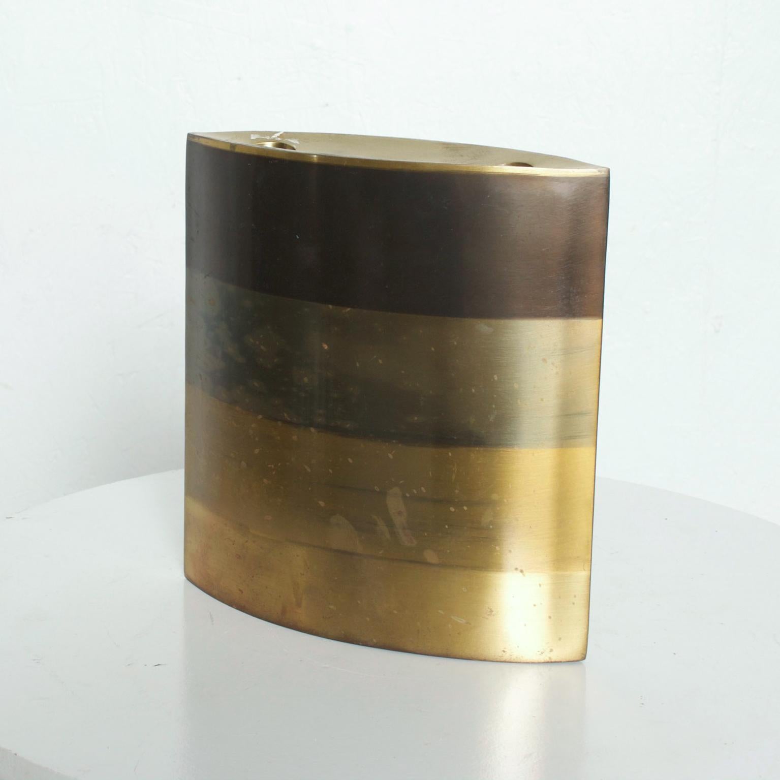 Modern Brass Three Candlestick Holder by Michael Aram 1990s Vintage In Good Condition In Chula Vista, CA