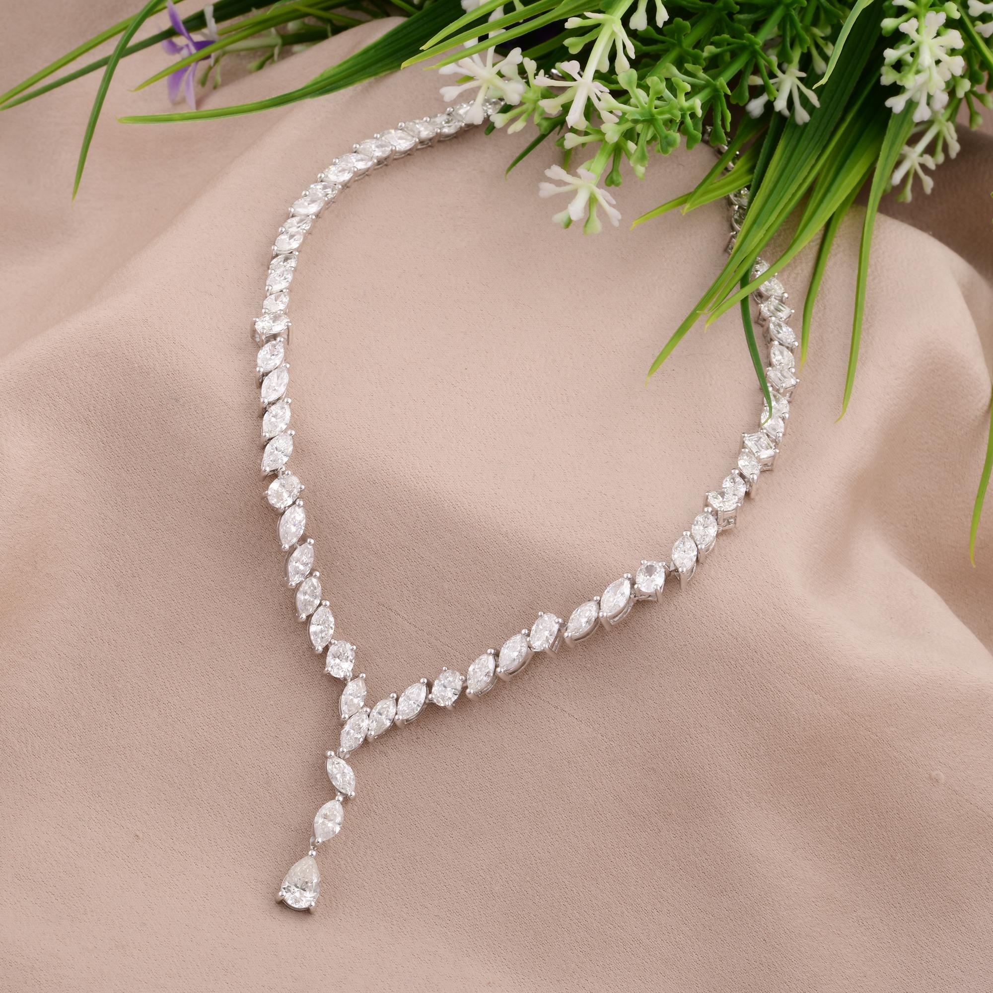 Collar de Boda de Gota de Diamante Natural Multiforma 12,84Ct SI/H Oro macizo 14k en Nuevo estado para la venta en Diera, Dubai