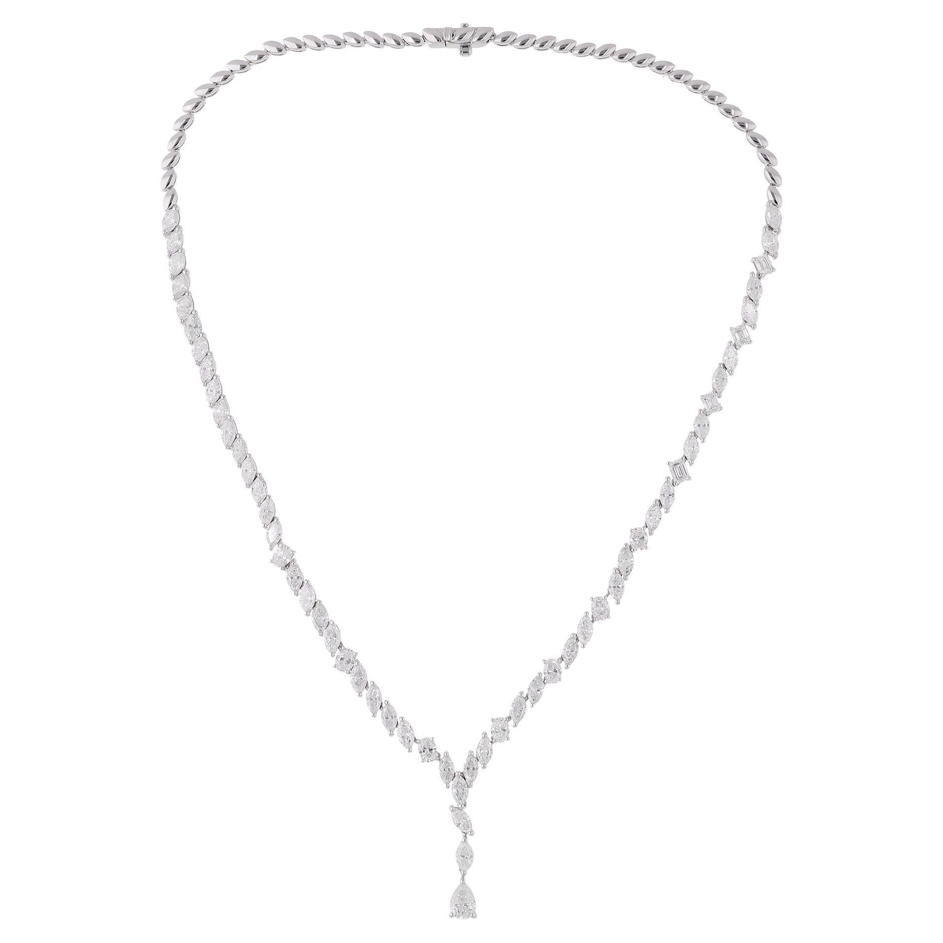 Collar de Boda de Gota de Diamante Natural Multiforma 12,84Ct SI/H Oro macizo 14k