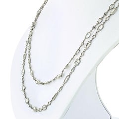 Multi Shape 23.50 Carat Diamond by the Yard Handmade Platinum Necklace