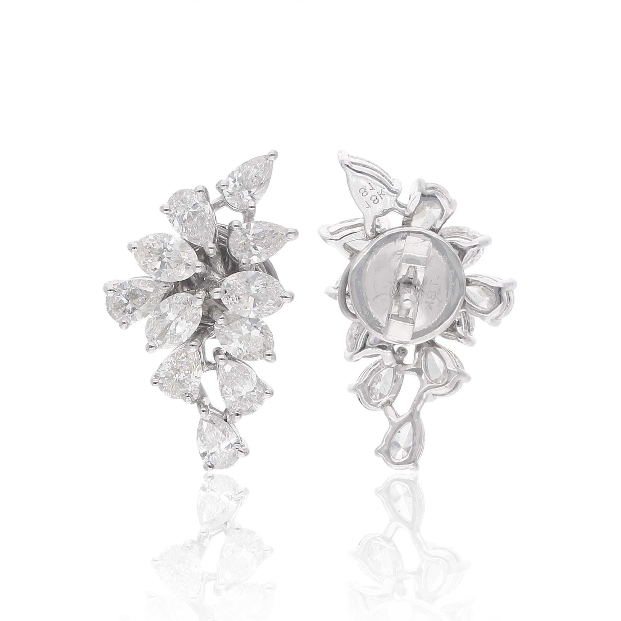 Orecchini a perno con petali di diamanti a forma multipla da 2,41 carati SI/H in oro massiccio 14k Gioielleria In condizioni Nuovo in vendita a Diera, Dubai