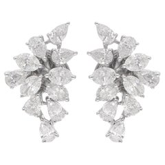 Multi Shape 2.41Ct SI/H Diamond Petals Stud Earrings 14k Solid Gold Fine Jewelry (Boucles d'oreilles pétales de diamants multiformes en or massif)