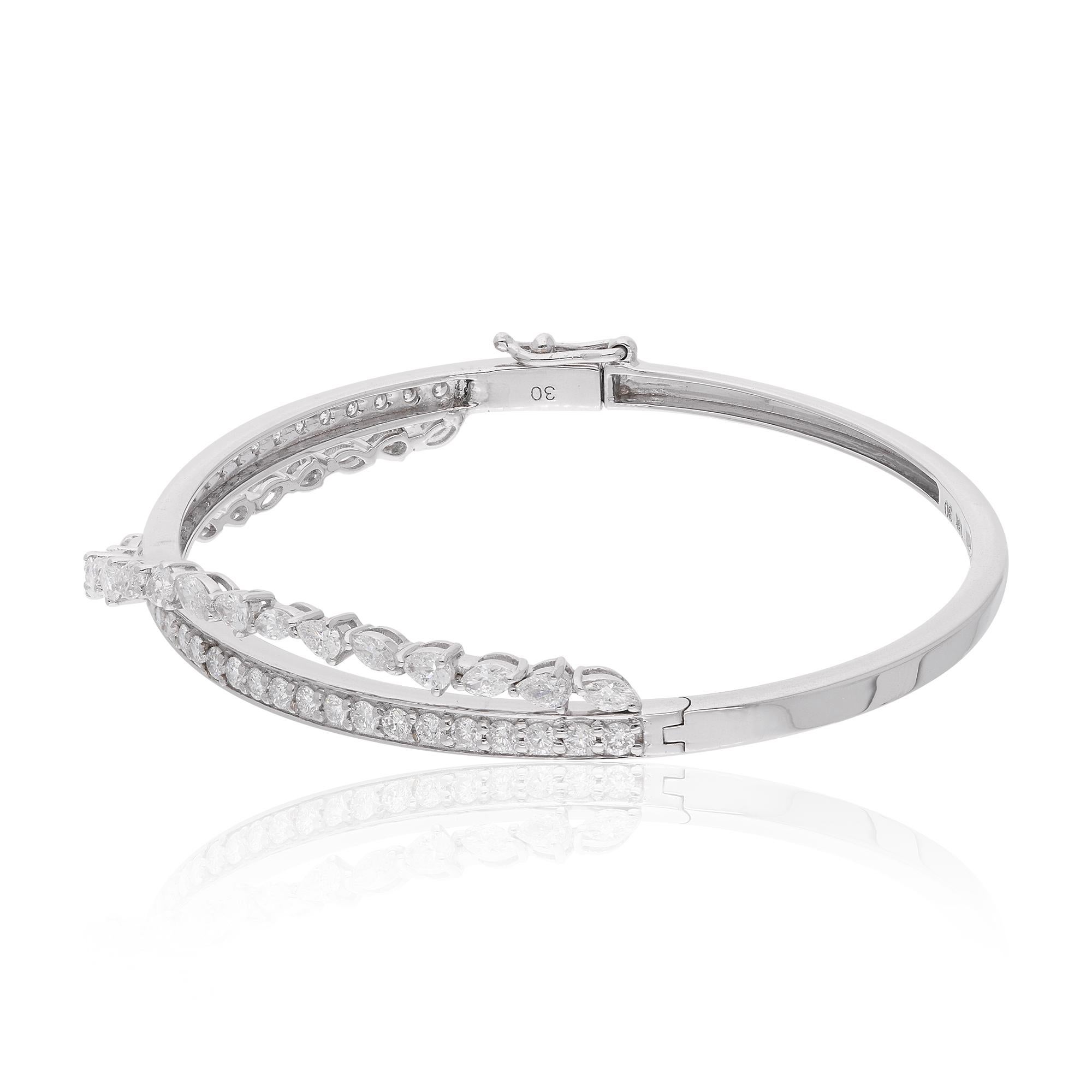 Taille mixte Bracelet croisé en diamant naturel 2.65Ct SI/H pour femme 14k Gold en vente