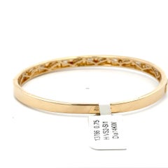 Multi Shape Diamond Bangle Bracelet 0.75 Carats 14 Karat Yellow Gold 12.9 Grams