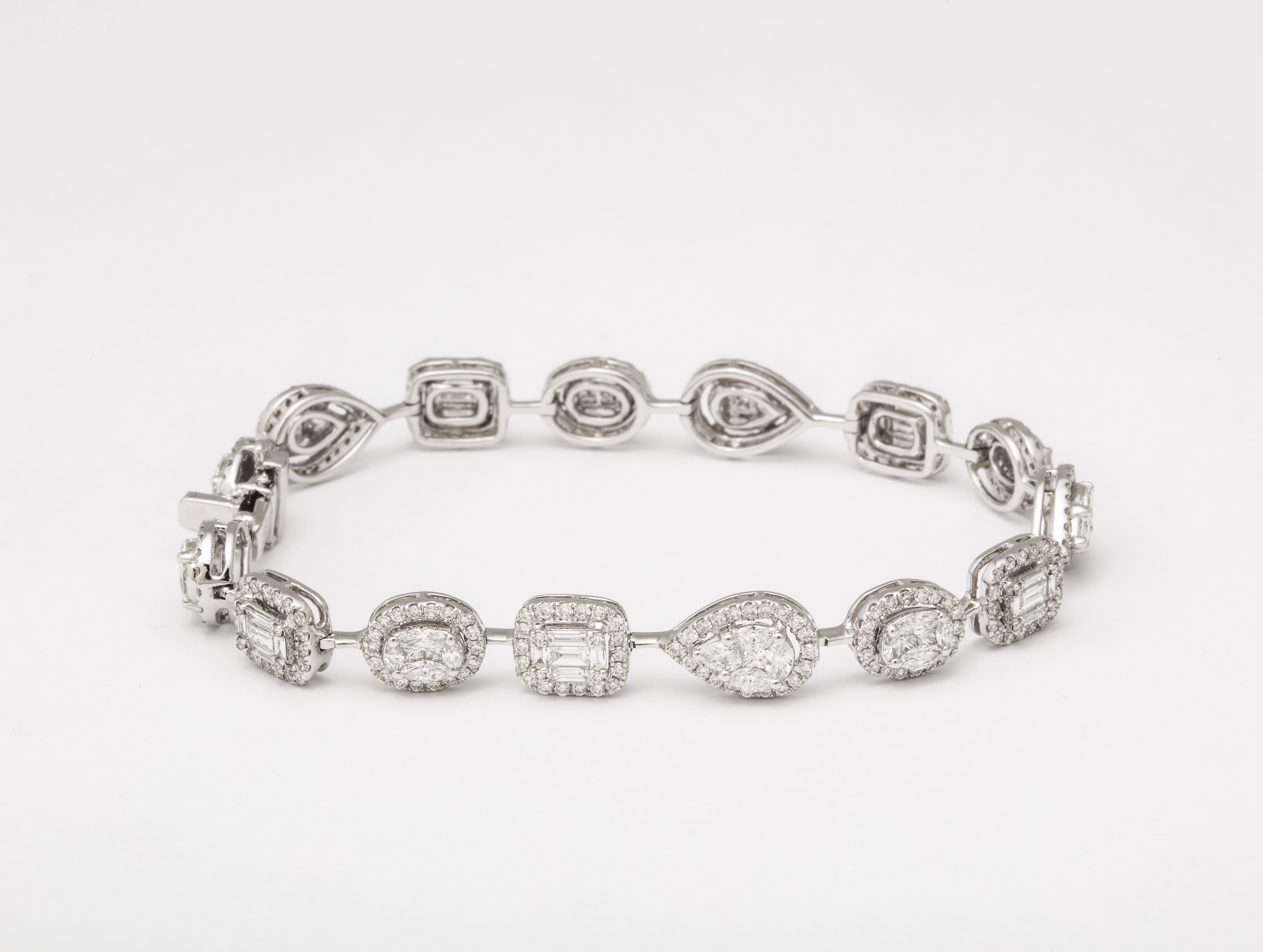 Multi Shape Diamond Bracelet For Sale 2