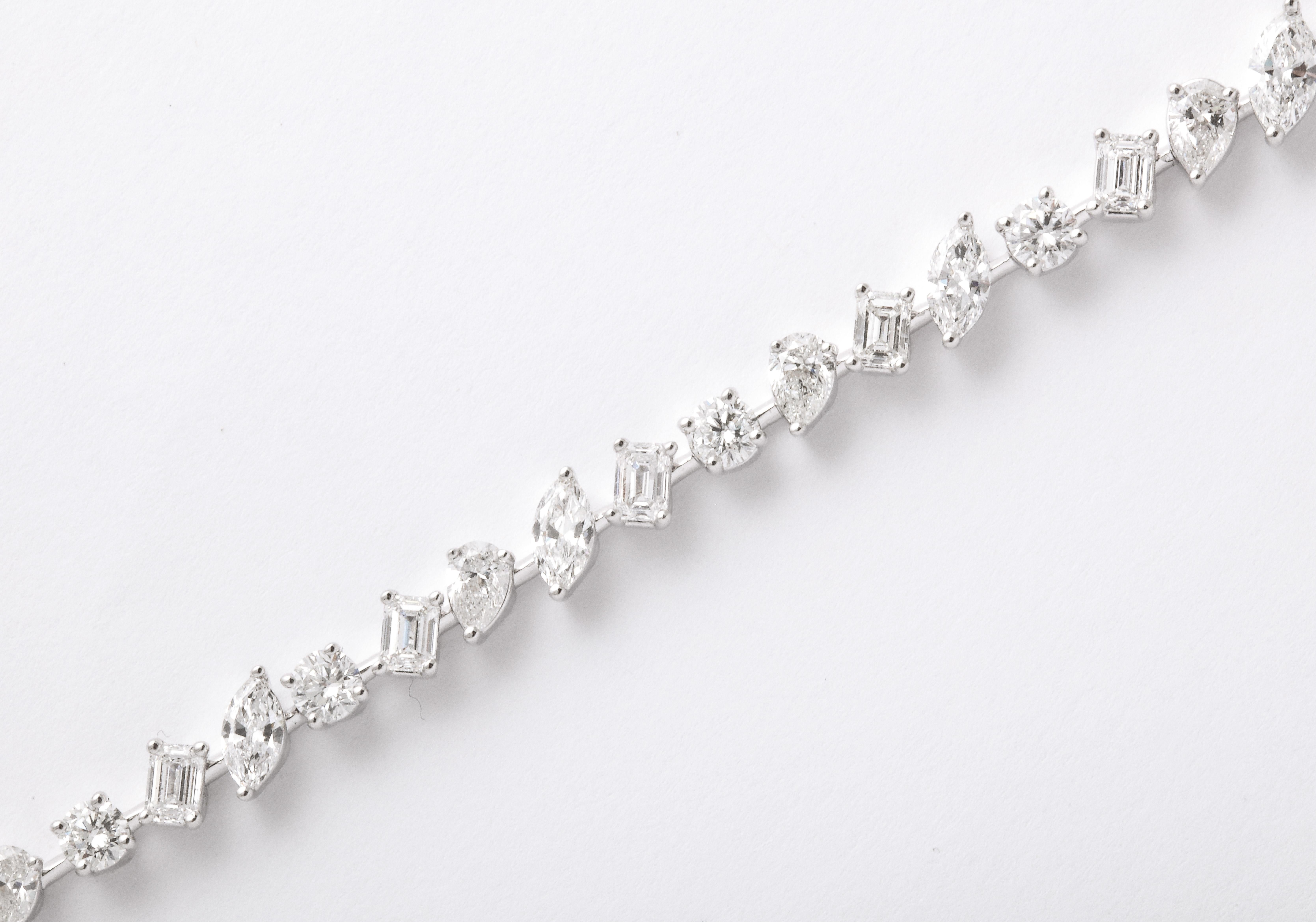 Multi Shape Diamond Bracelet For Sale 1