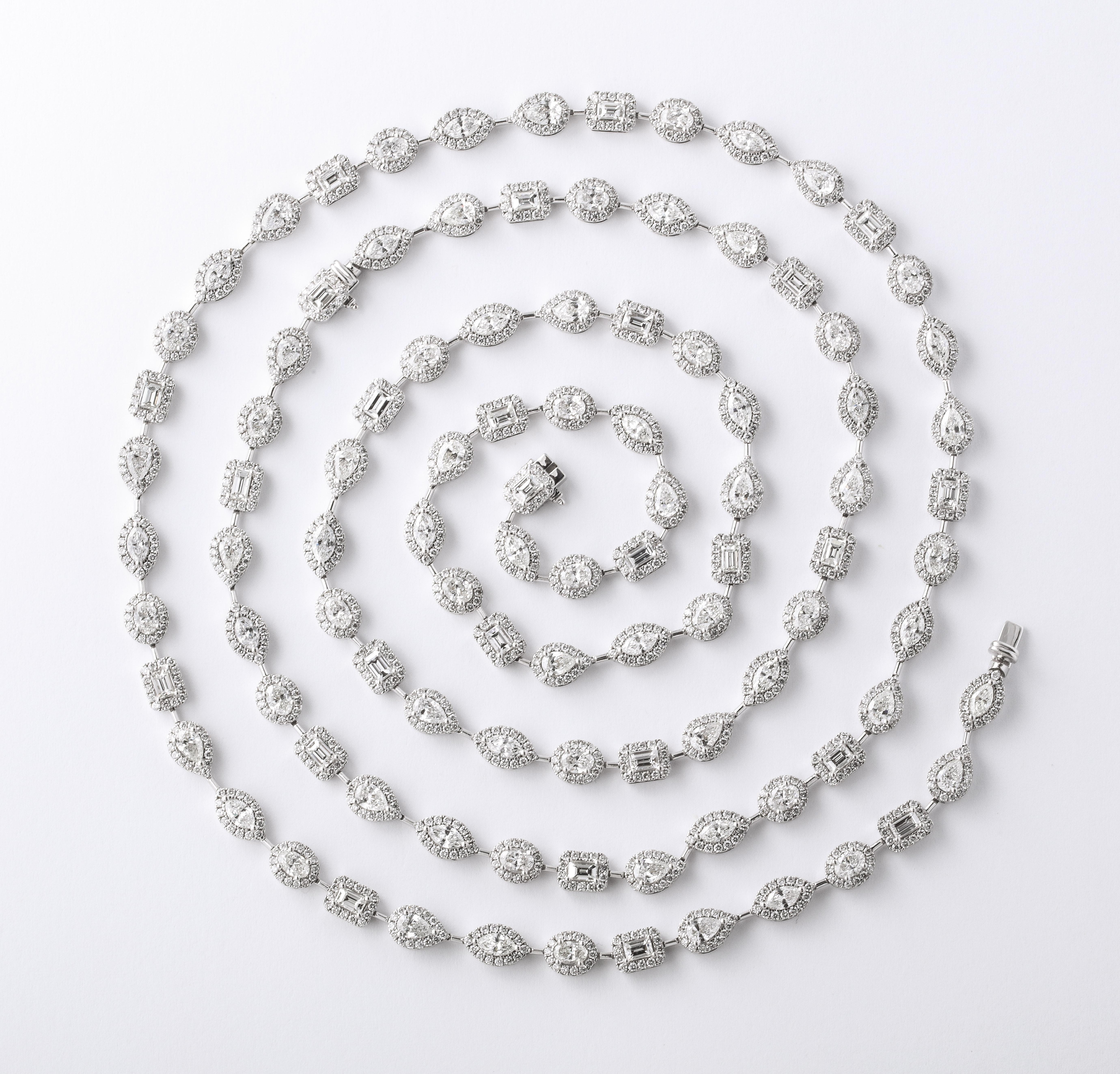 Multi-Shape Diamond Chain Necklace 4