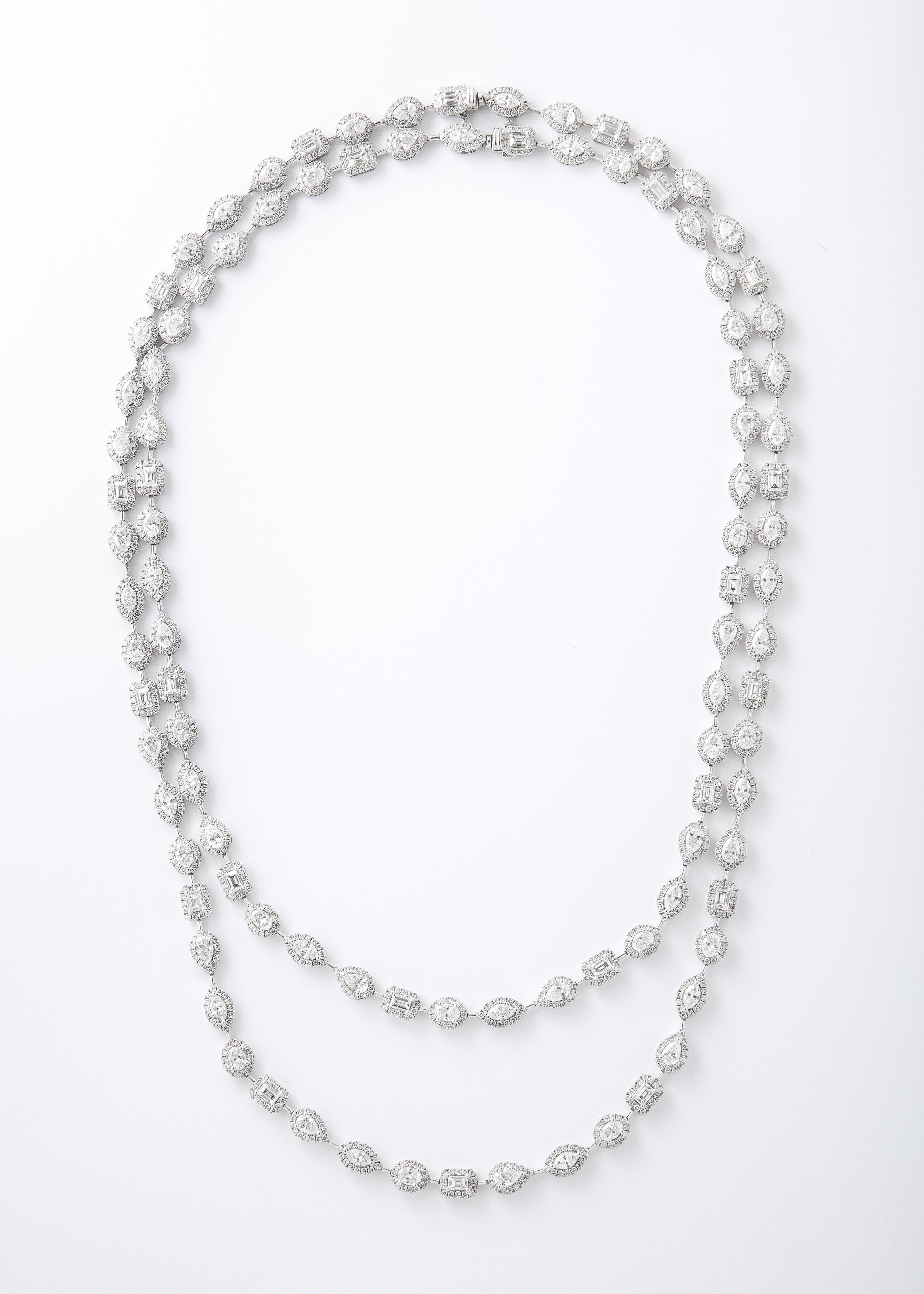 multi shape diamond necklace