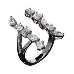 Multi Shape Diamond Cocktail Ring Set in 18Kt Gold