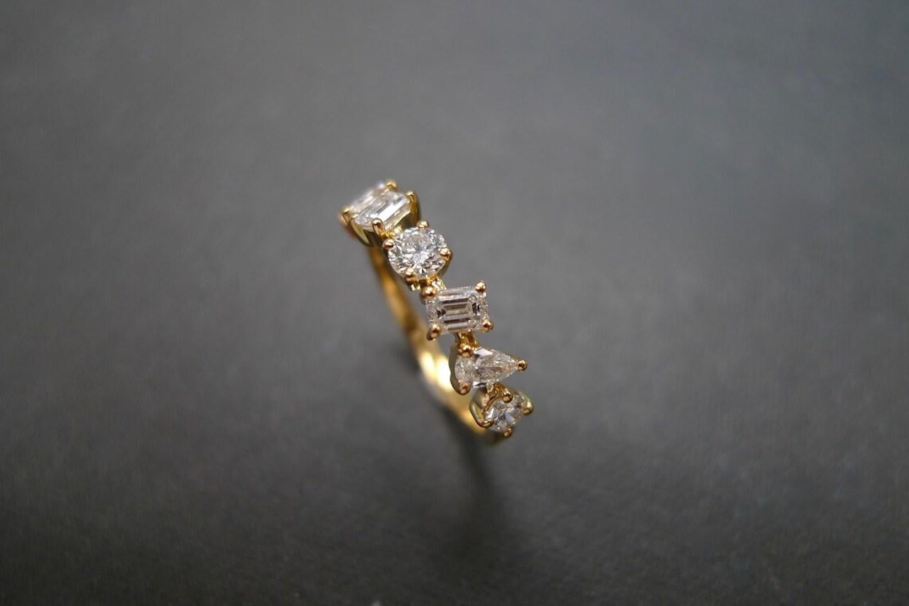 For Sale:  Multi Shape Diamond Diamond Ring in 18k yellow gold 5
