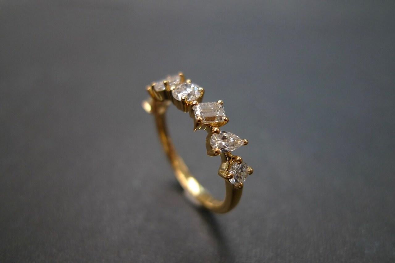 For Sale:  Multi Shape Diamond Diamond Ring in 18k yellow gold 6