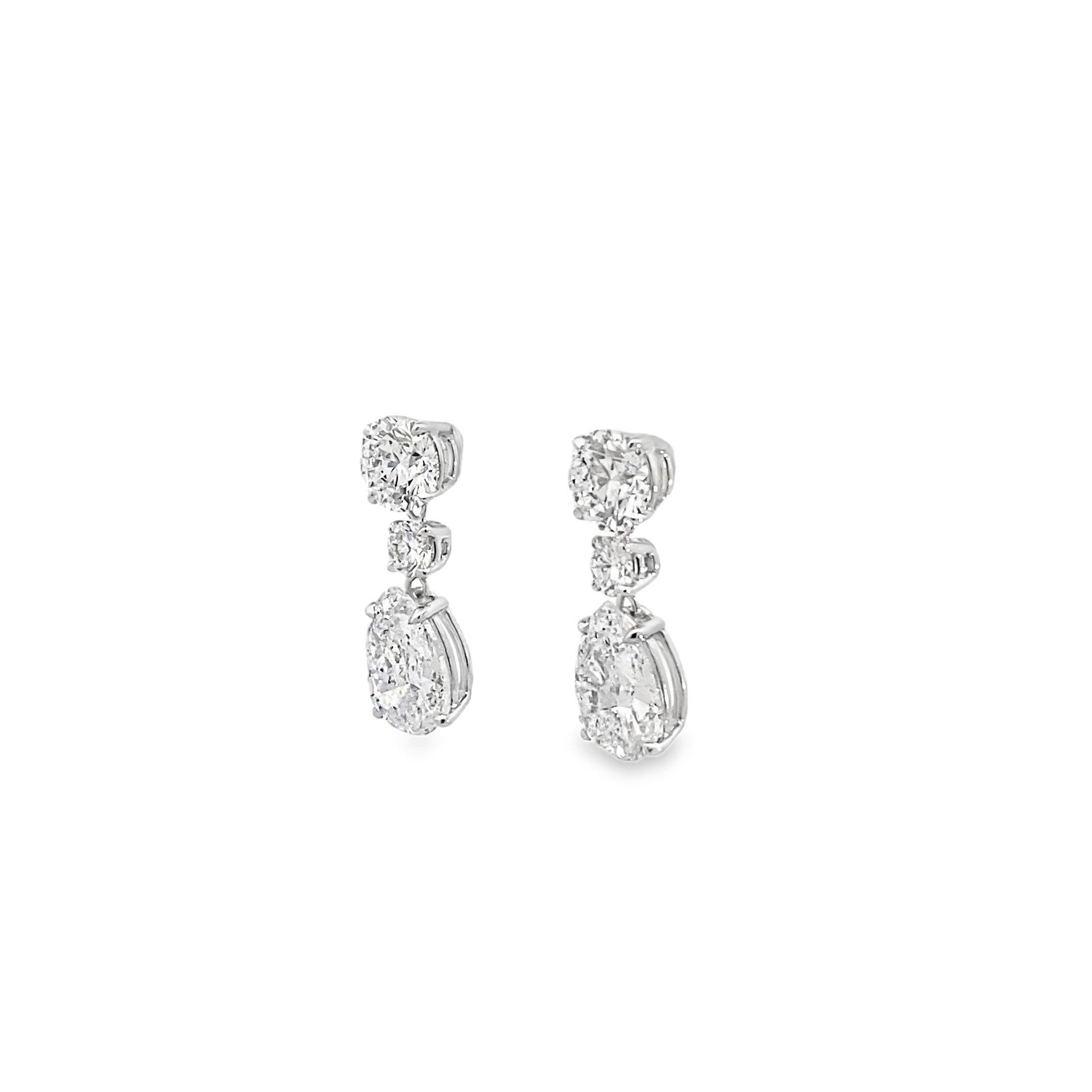 Modern Maurice Fine Jewelry - Multi-Shape Diamond Drop Earrings For Sale