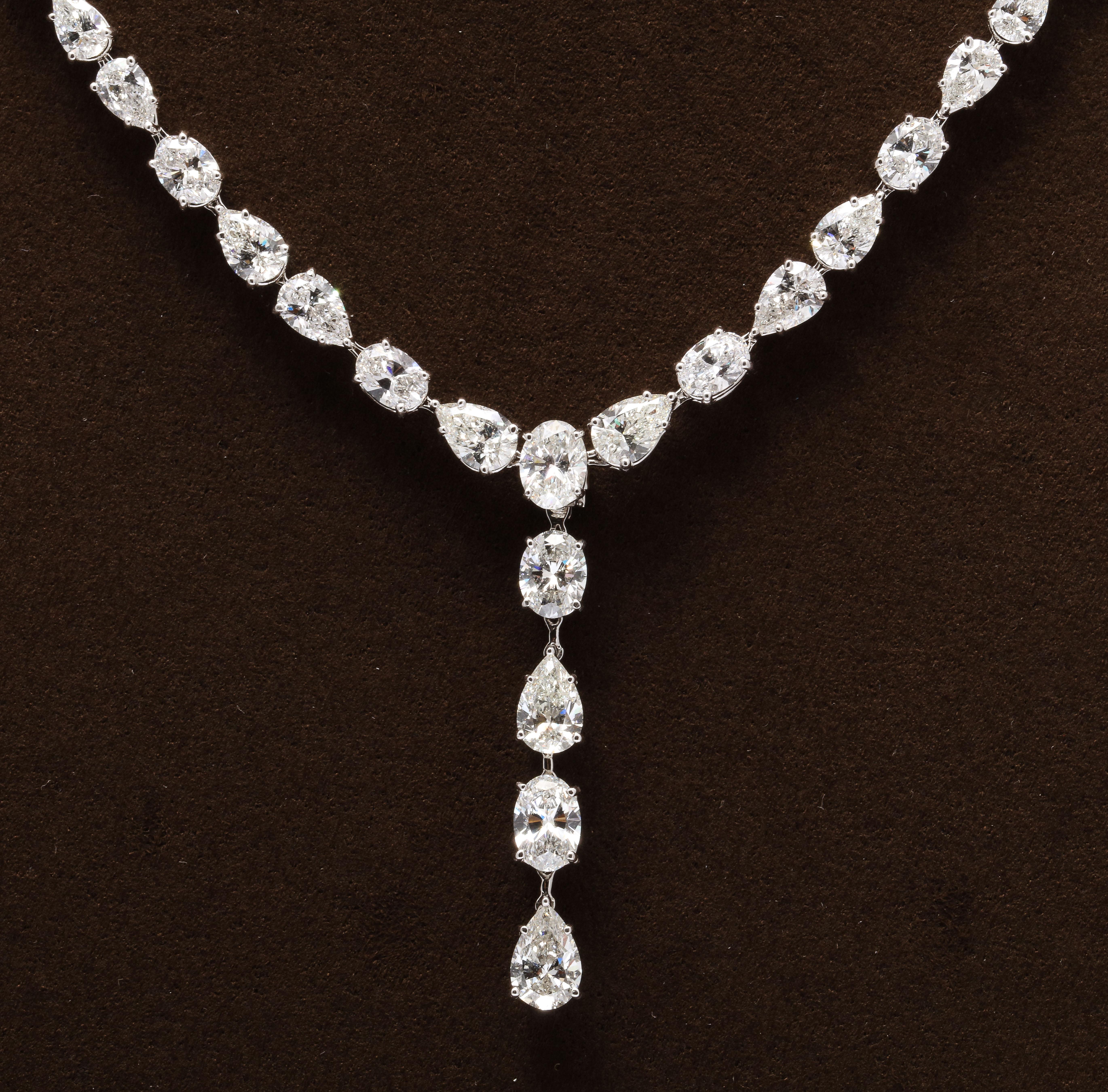 Multi Shape Diamond Drop Necklace with Removable Drop 4