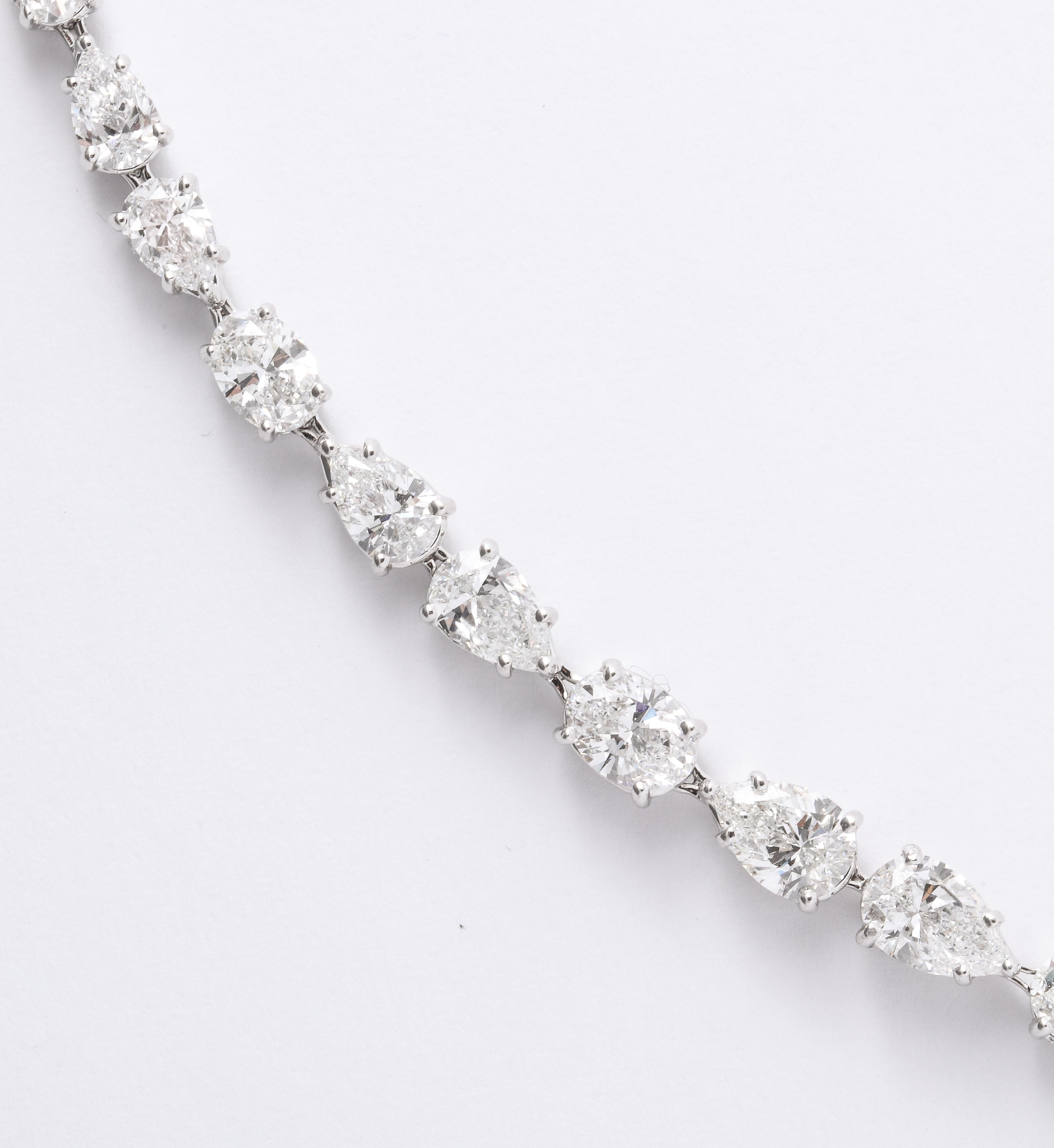 Oval Cut Multi Shape Diamond Drop Necklace with Removable Drop
