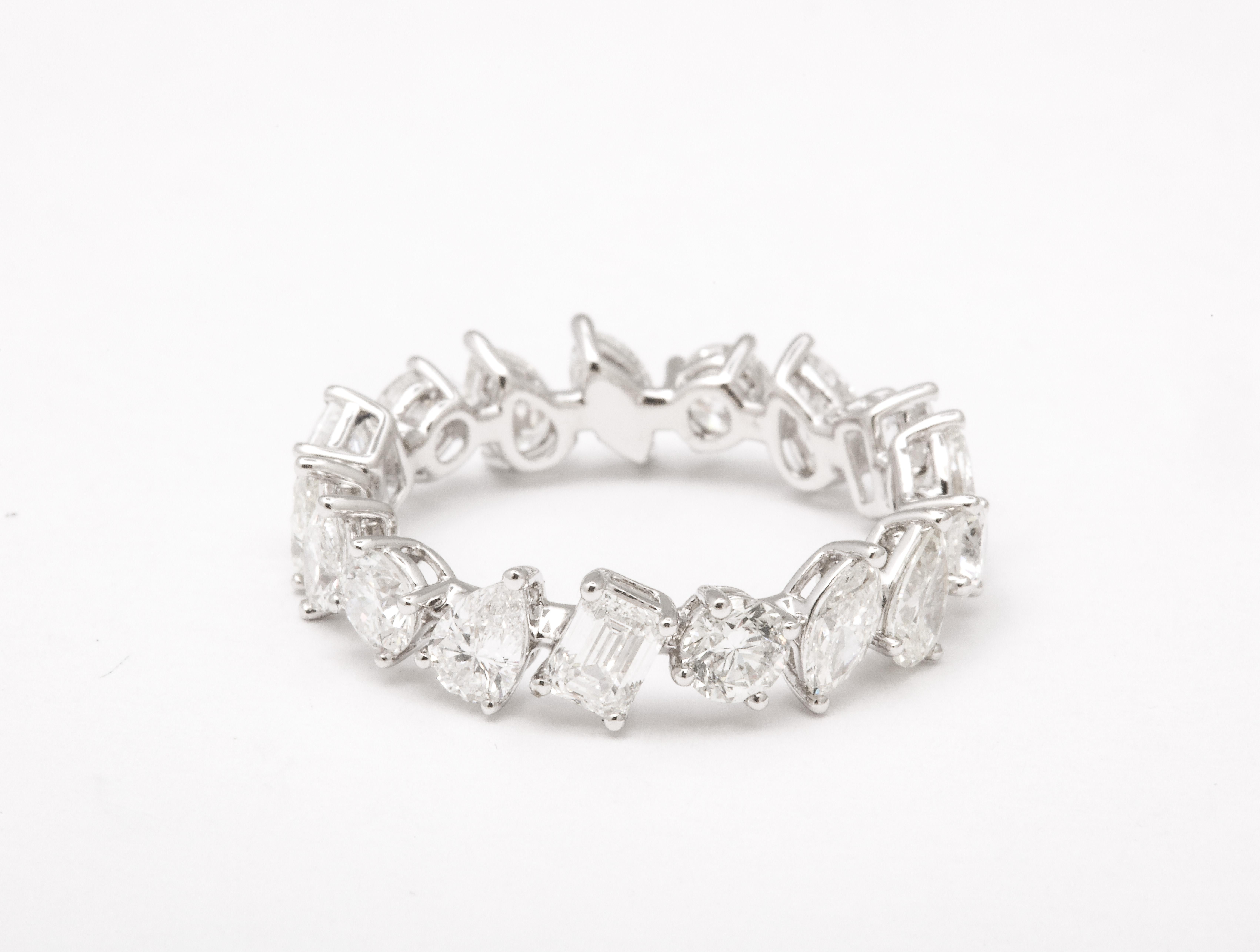 Multi Shape Diamond Eternity Band For Sale 5