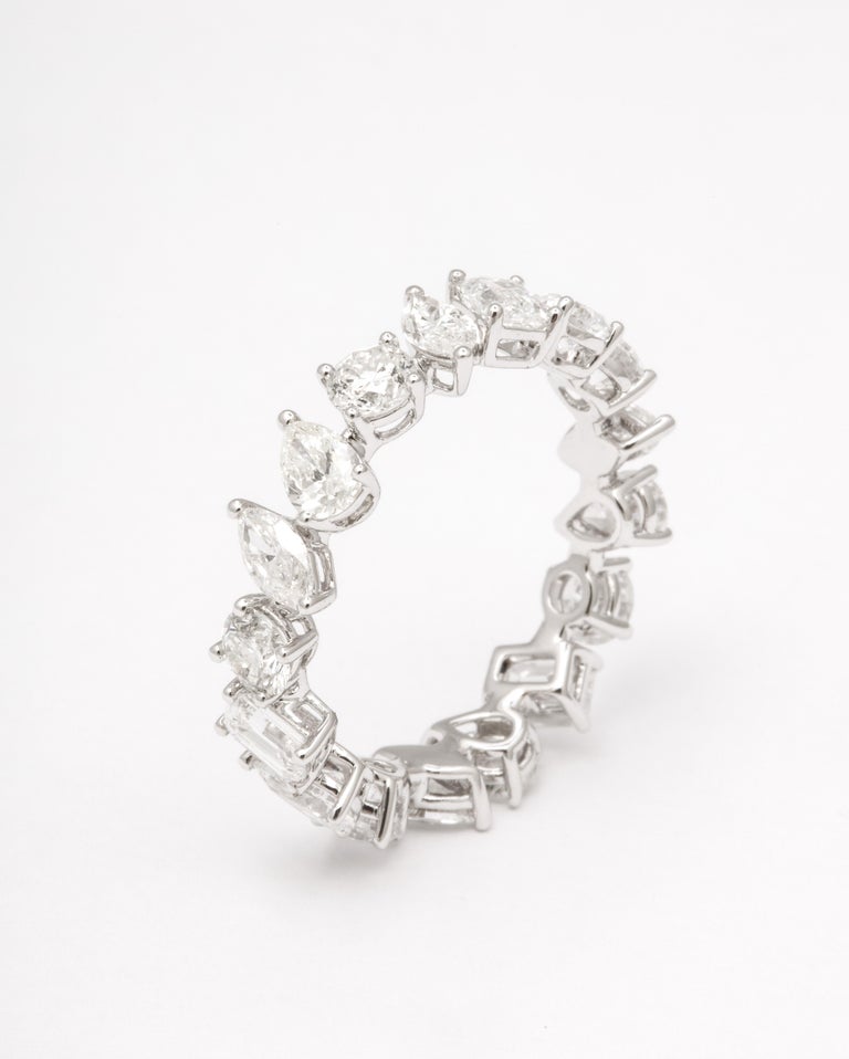 Multi Shape Diamond Eternity Band In New Condition For Sale In New York, NY