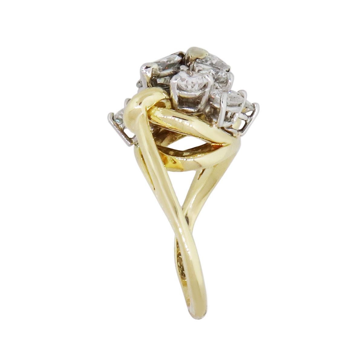 Round Cut Multi Shape Diamond Freeform Ring For Sale