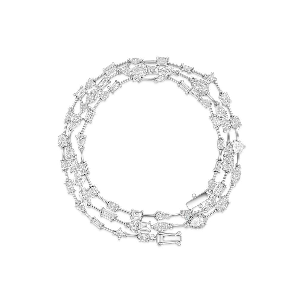 multi shape diamond tennis necklace