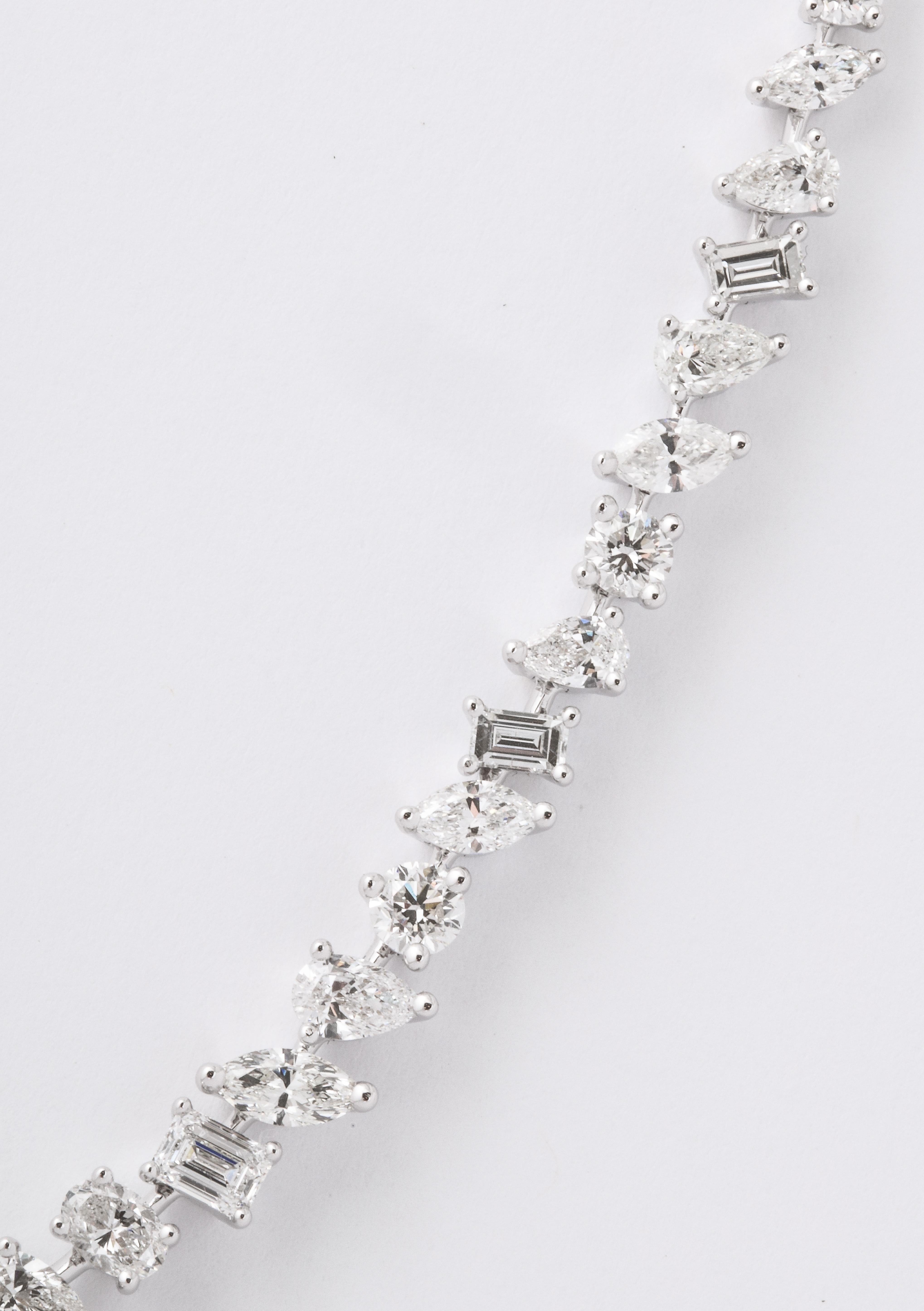 Emerald Cut Multi-Shape Diamond Necklace