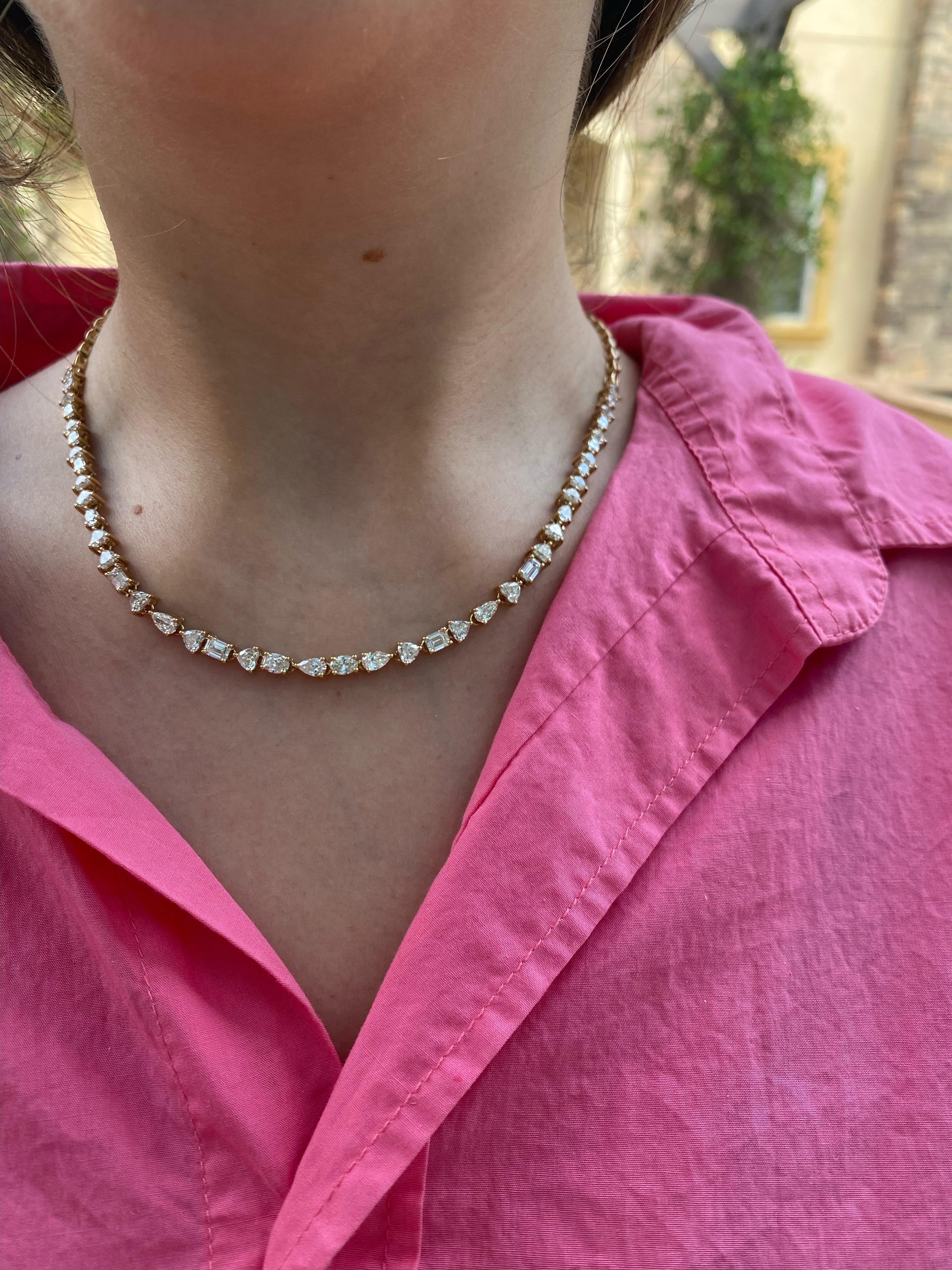 Mehrfarbige Diamant-Halskette für Damen oder Herren im Angebot