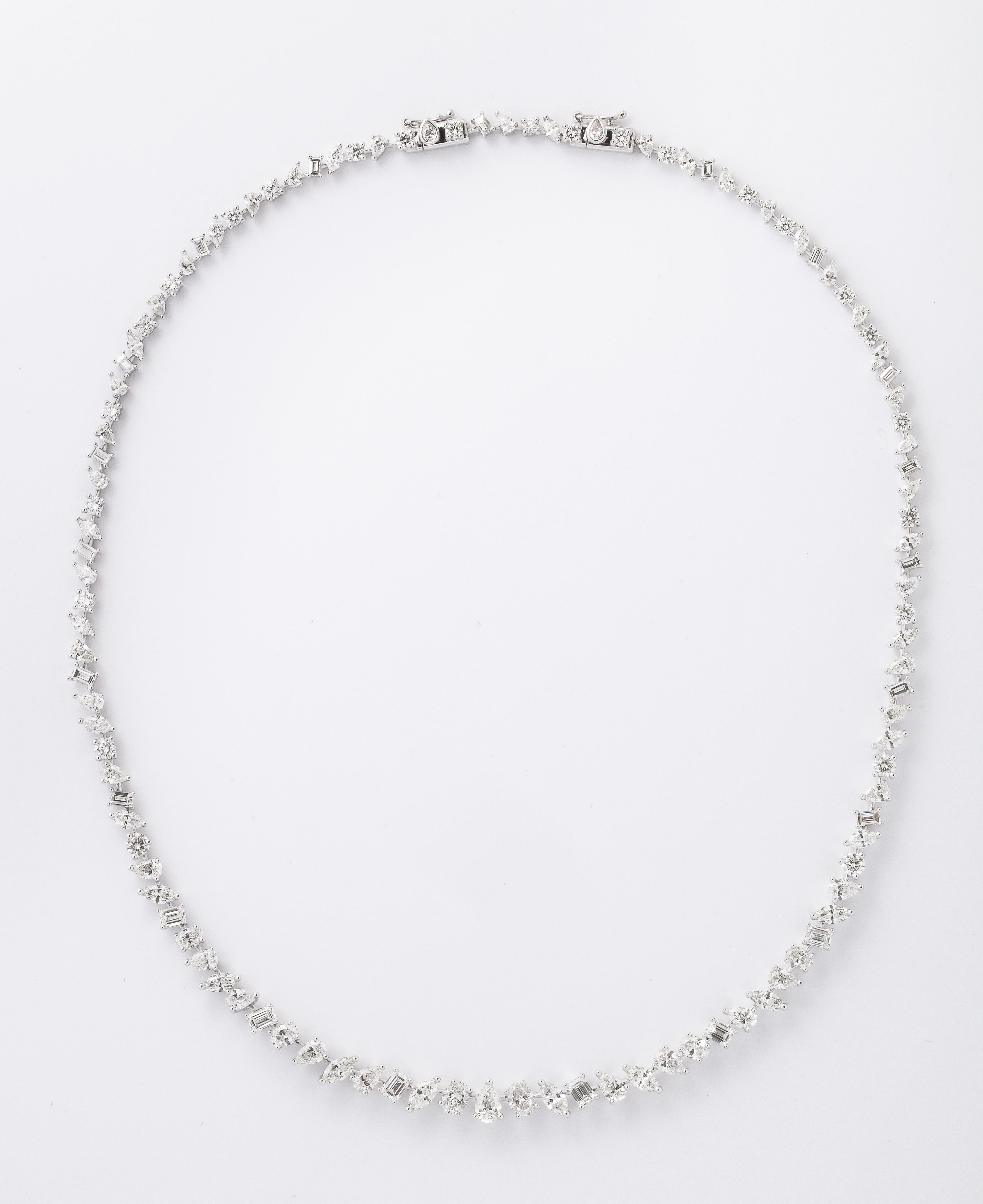Multi-Shape Diamond Necklace In New Condition In New York, NY