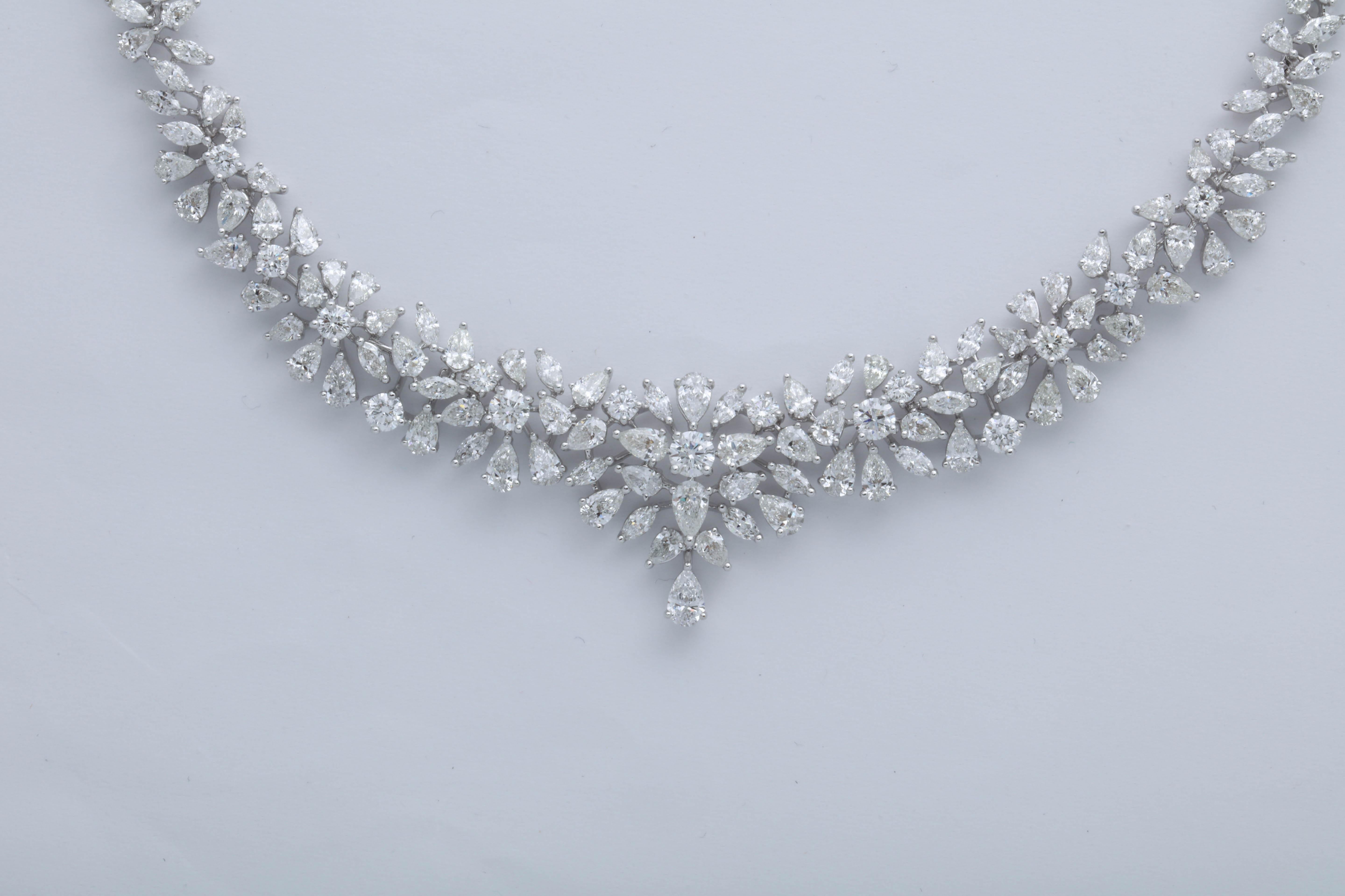 Pear Cut Diamond Necklace For Sale