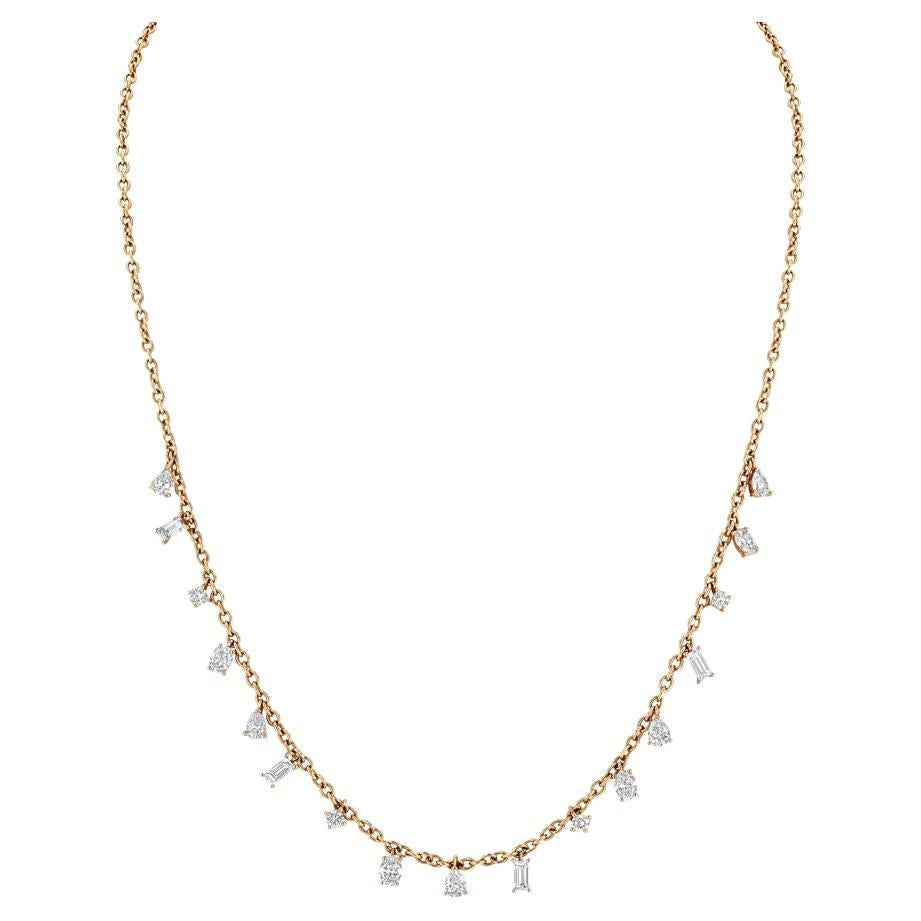 Multi-Shape Diamond Necklace For Sale