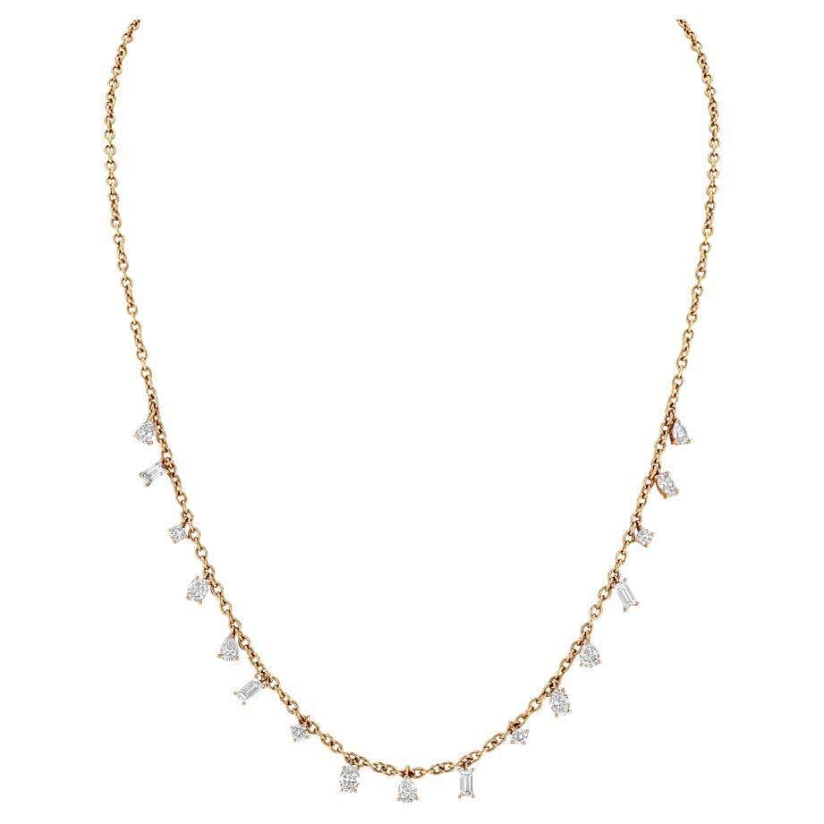 Multi Shape Long Diamond Necklace For Sale at 1stDibs | multi shape ...