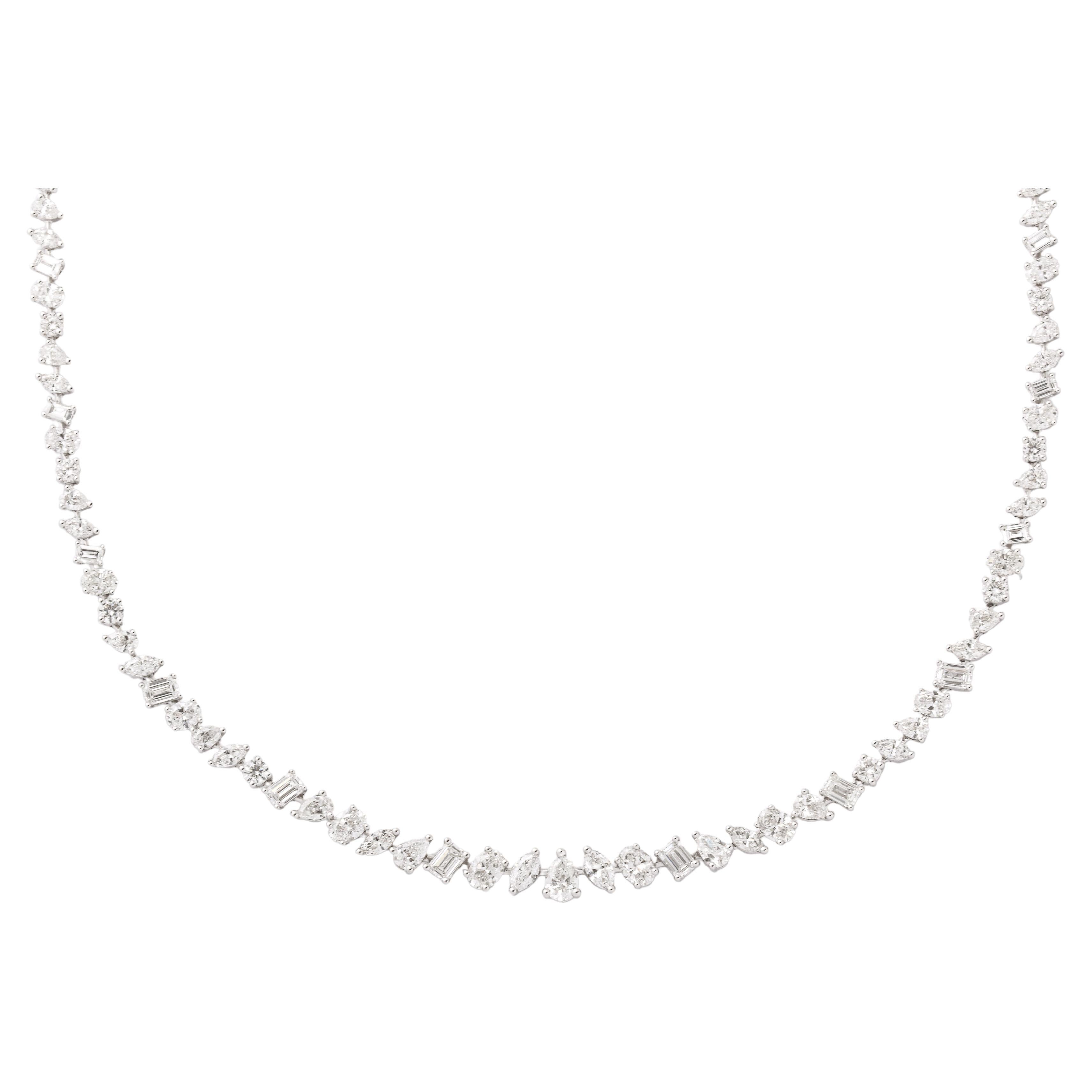 Multi Shape Diamond Necklace  For Sale
