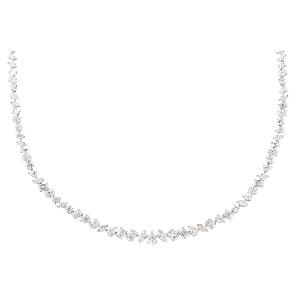 Multi Shape Long Diamond Necklace For Sale at 1stDibs | multi shape ...