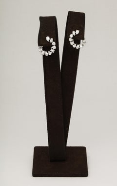 Multi-Shape Diamond Swirl Hoop Earrings