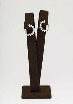 Multi-Shape Diamond Swirl Hoop Earrings