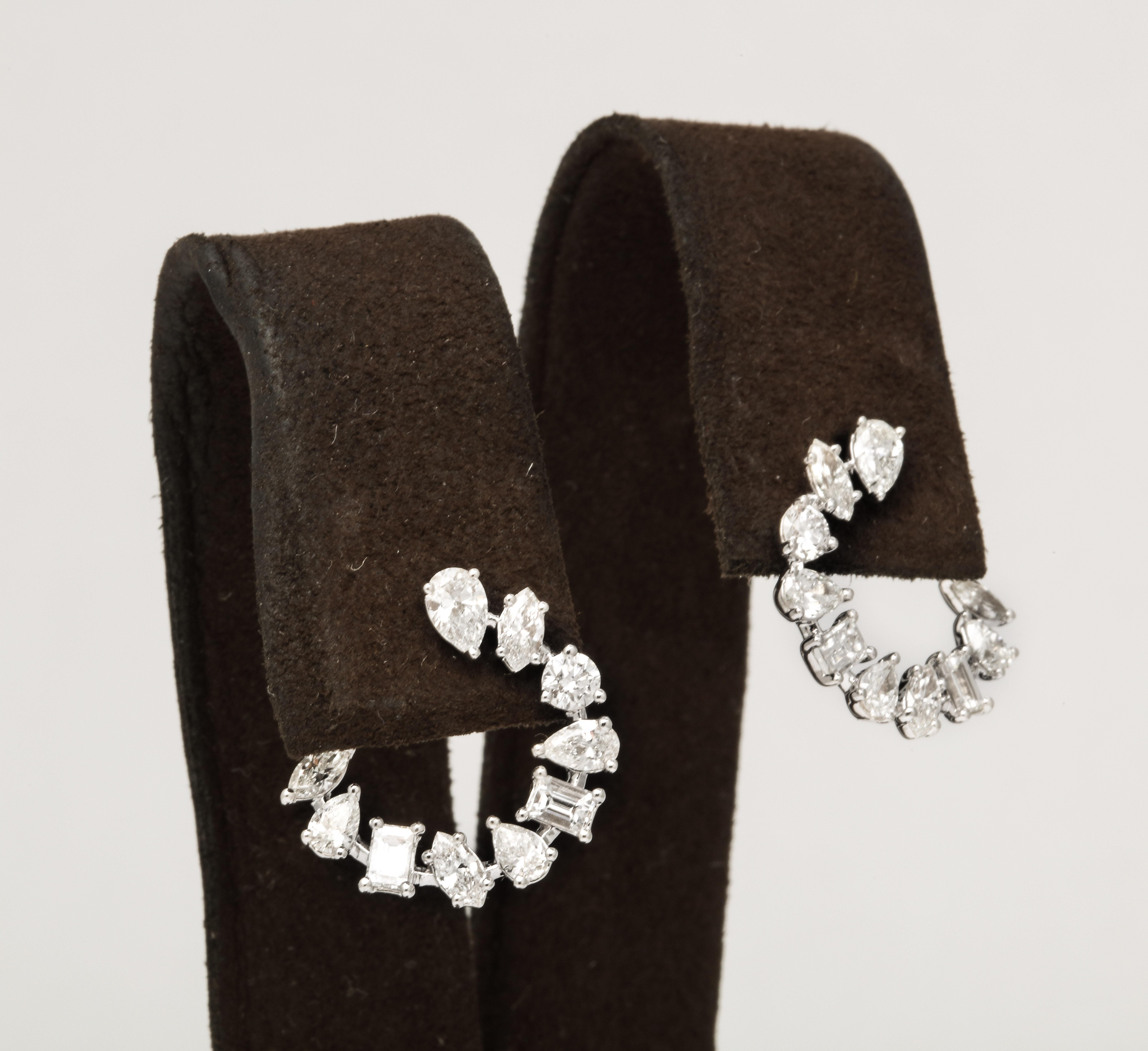 diamond swirl earrings