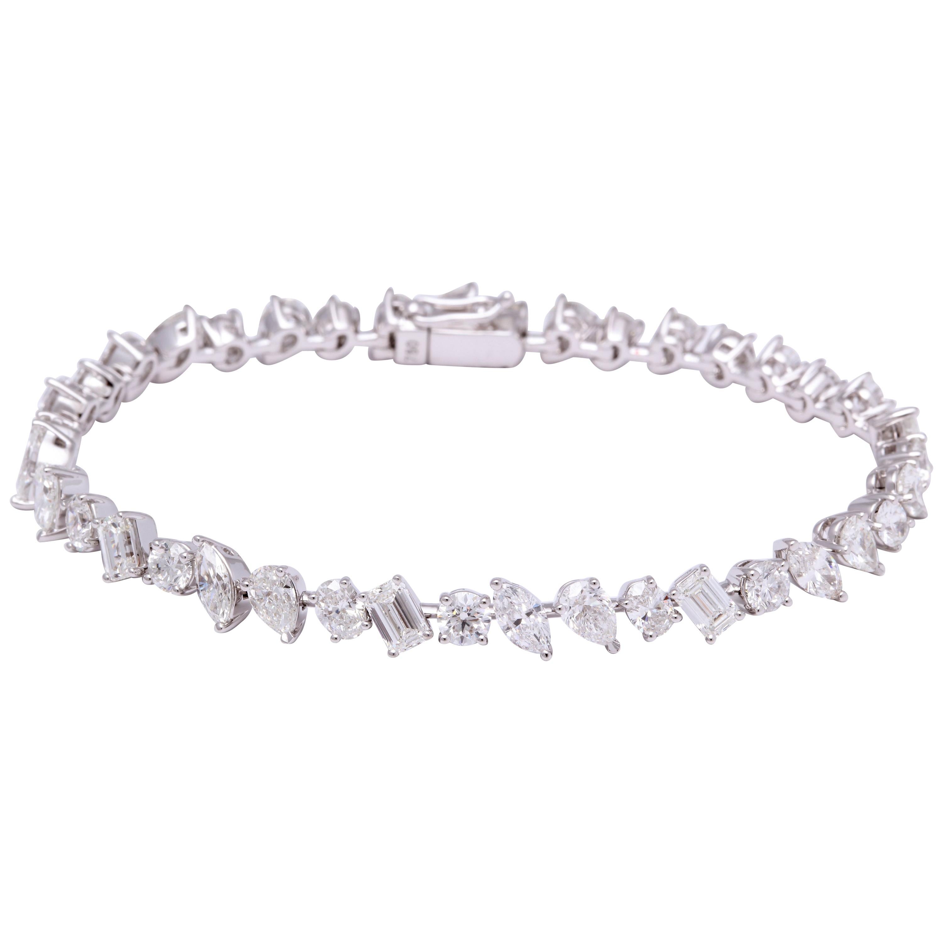 Mehrfarbiges Diamant-Tennisarmband