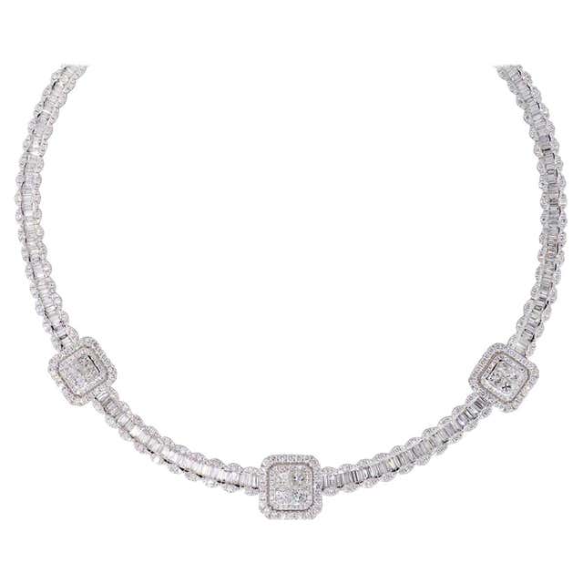 Multi Shape Long Diamond Necklace For Sale at 1stDibs | multi shape ...