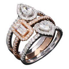Multi - Shape Two Tone Diamond Ring in 18kt Gold