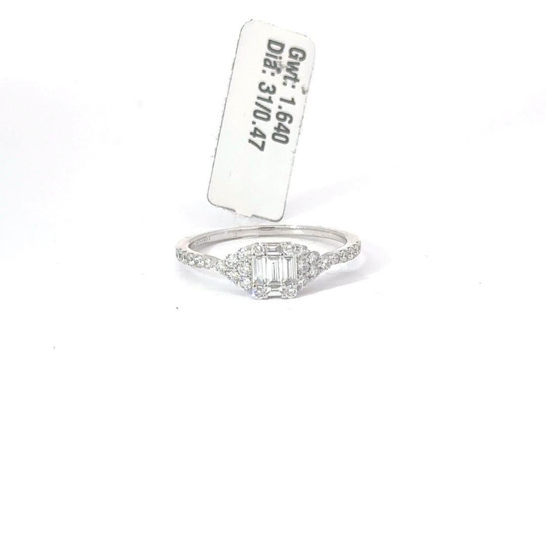 Modern Multi Shape White Diamond Ring For Sale