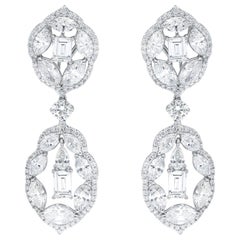 Multi Shaped Diamonds Fashion Chandelier Earrings