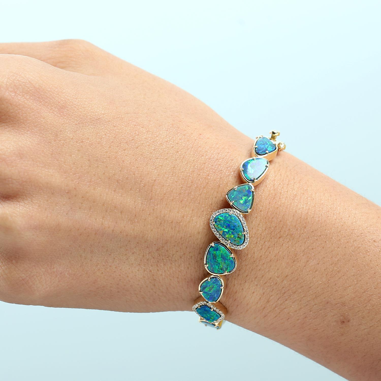 14KT:15.219g,D:0.27ct, Opal:8.04ct, 45X55 MM